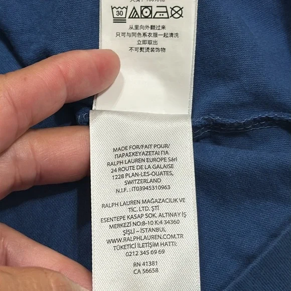 (P) Polo by Ralph Lauren blue short-sleeve teddy bear T-shirt, size S/P - Picture 10 of 12